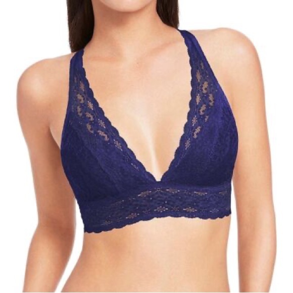 Wacoal Eggplant Purple Halo Lace Soft Cup Hook & Eye Bra Wireless Bralette - Picture 8 of 10